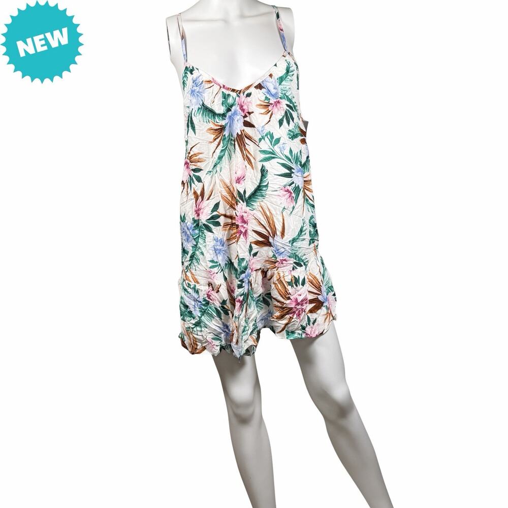 Shade & Shore Swimsuit Coverup Women's Size XS 0-2 Floral Criss-Cross Back Mini